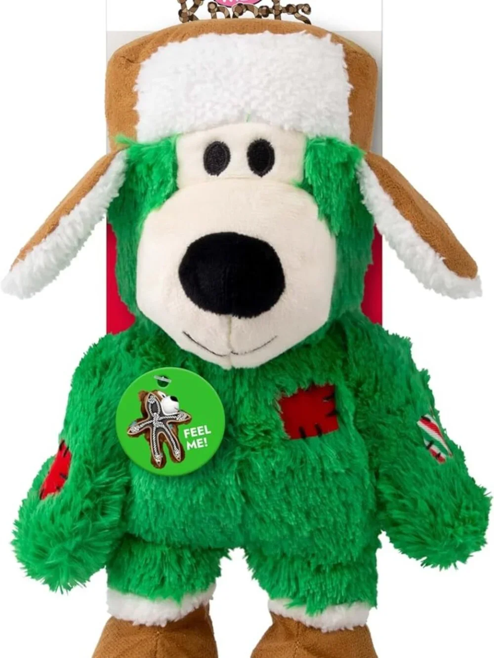 KONG Holiday Wild Knots Bear Dog Toy Medium/Large Christmas Squeaky Plush Rope